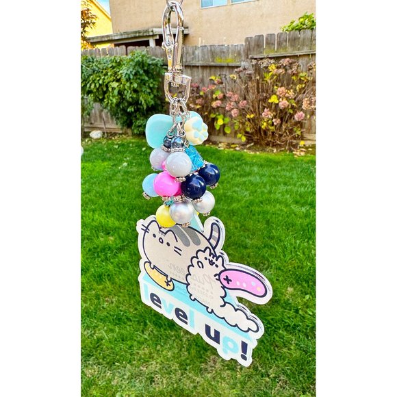 Gaming Pusheen Cat Acrylic Keychain Purse Bag Charm - Picture 5 of 8